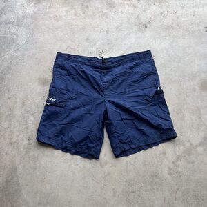 VTG Nike Men’s Swim Trunks Shorts XL Black Embroidered Y2K 2000s Mesh Spell Out
